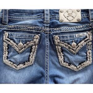 Miss Me Women's Blue jeans sz 26  Mid Rise Easy Ankle Skinny E8763EAKS 29 inseam